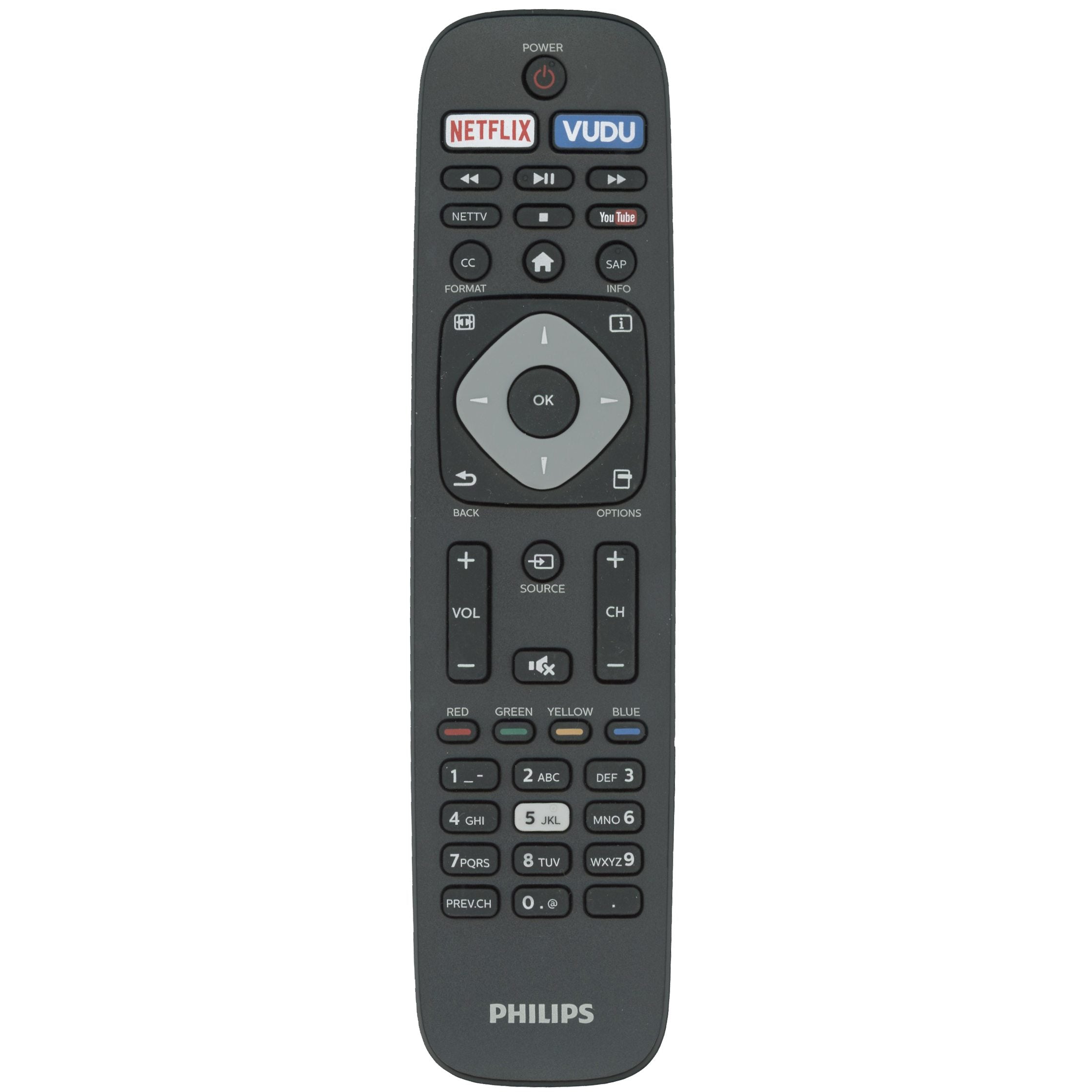 Philips NH500UP Smart TV Remote Control | Netflix | Vudu | Net TV | Youtube | NH500UW - NH500UP
