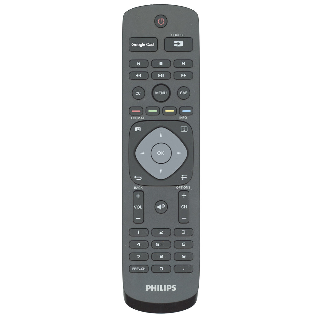 Philips URMT42JHG006 Google Cast TV Remote Control for models 49PFL6921/F7, 55PFL6921/F7, 65PFL6621/F7