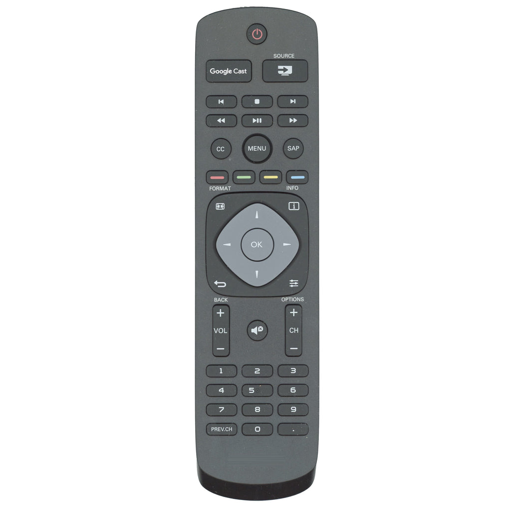Philips URMT42JHG006 Google Cast TV Remote Control for models 49PFL6921/F7, 55PFL6921/F7, 65PFL6621/F7