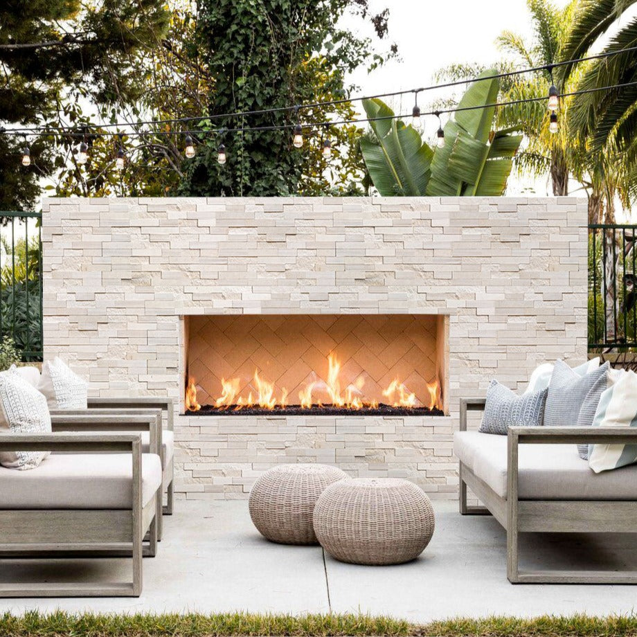 Natural Limestone 3D Ledger Panel Wall Tile 6x24 Inches Multi Surface Stacked Stone