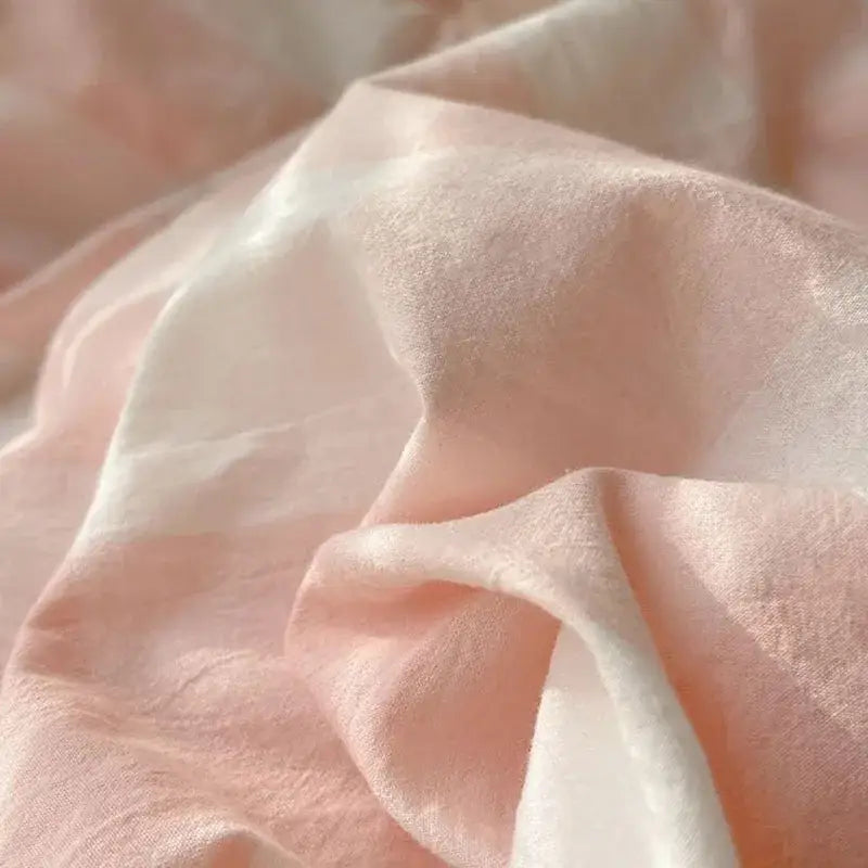 Pink and white gingham cozy cotton grid bedding sets bedroom