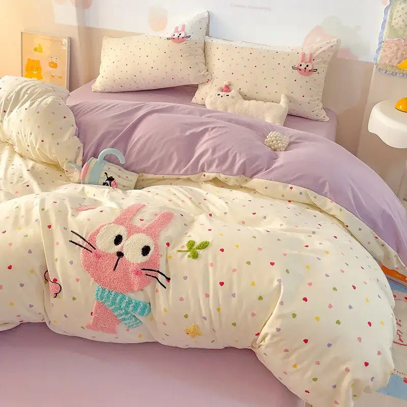 Pink new year dog bedding set bedroom cloud cotton cartoon