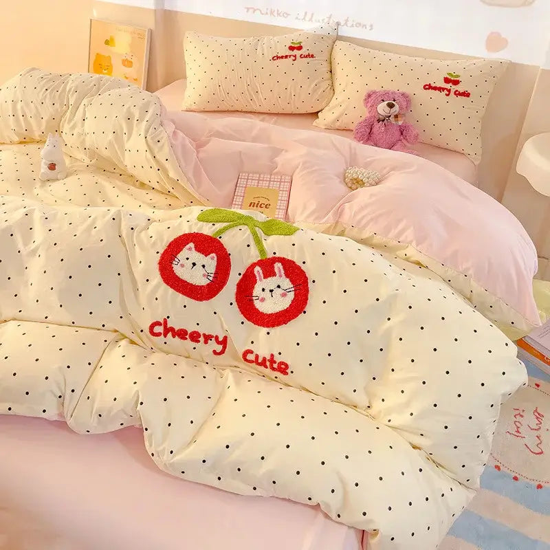Pink new year dog bedding set bedroom cloud cotton cartoon