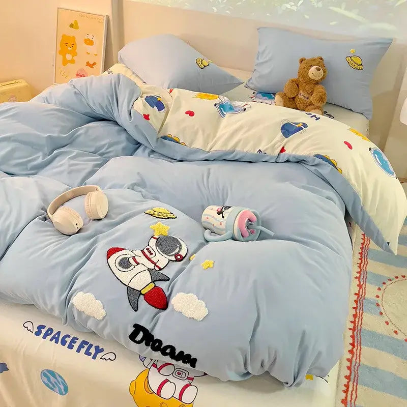 Pink new year dog bedding set bedroom cloud cotton cartoon