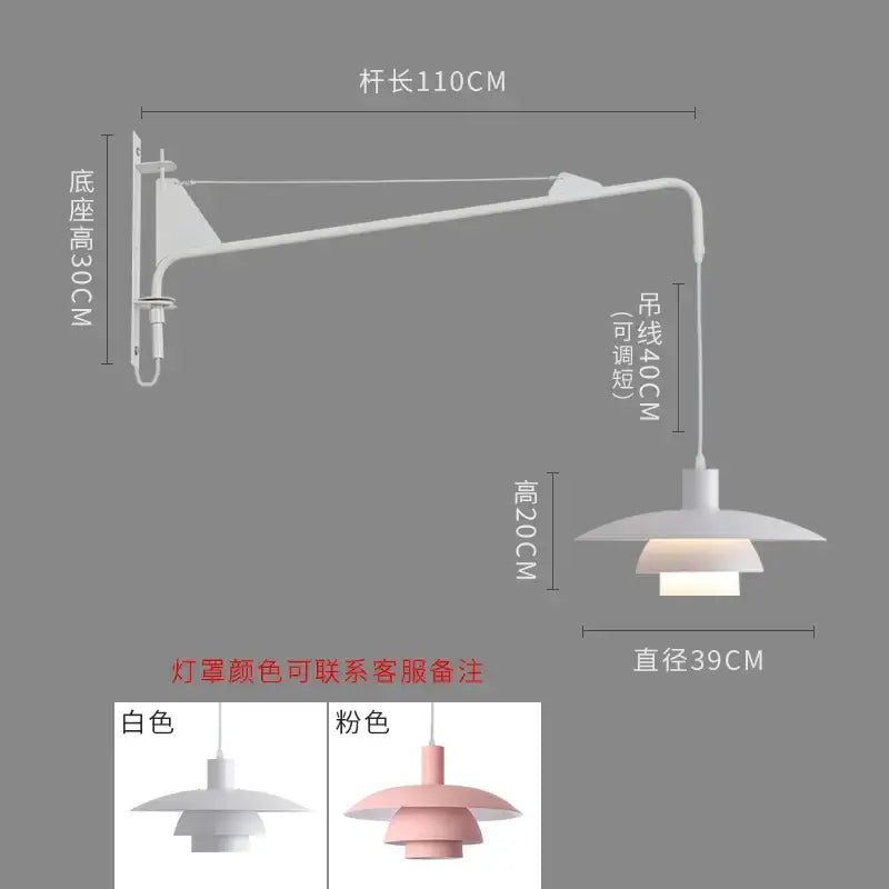 DecorBites™ Cream Wind Rotating Wall Lamp Swing Arm for Interior Lighting