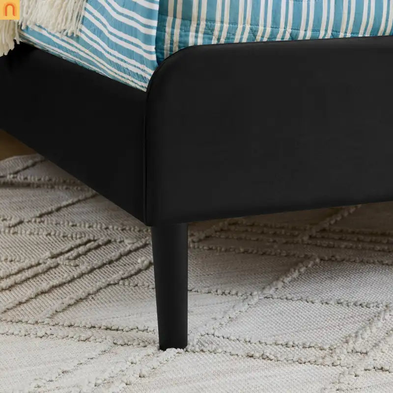 Bed Frame Daybed Platform Velvet Black Full 2 Drawers 300 lb