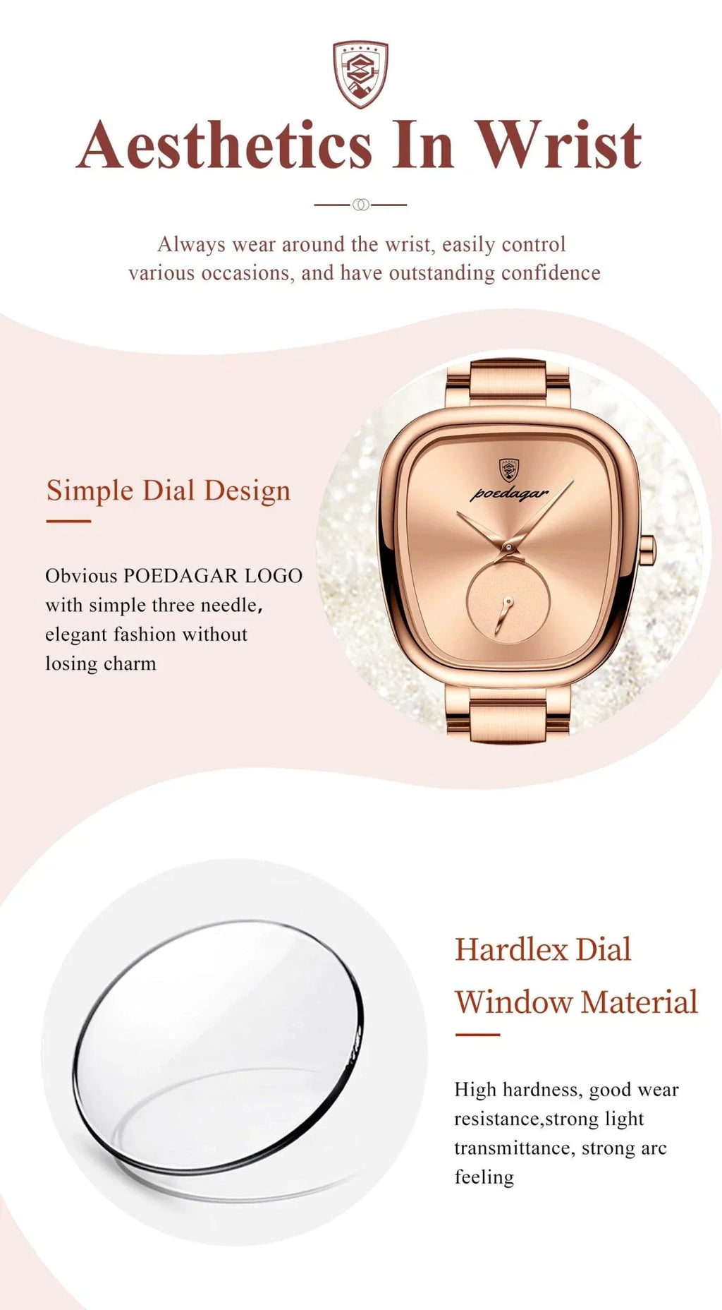 POEDAGAR Elegant Women's Quartz Watch - Waterproof Stainless Steel Timepiece for Confident Ladies