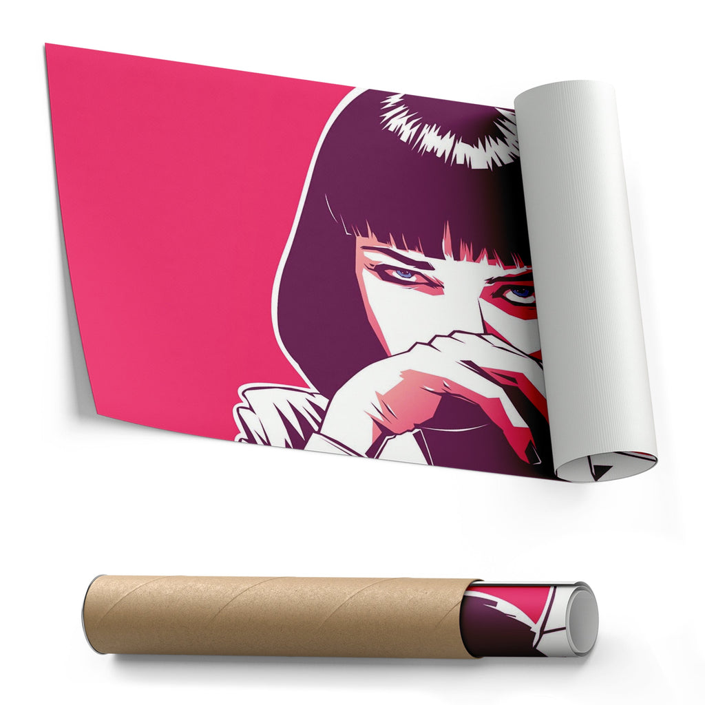 Pulp Fiction Canvas Art – Uma Thurman Movie Wall Decor