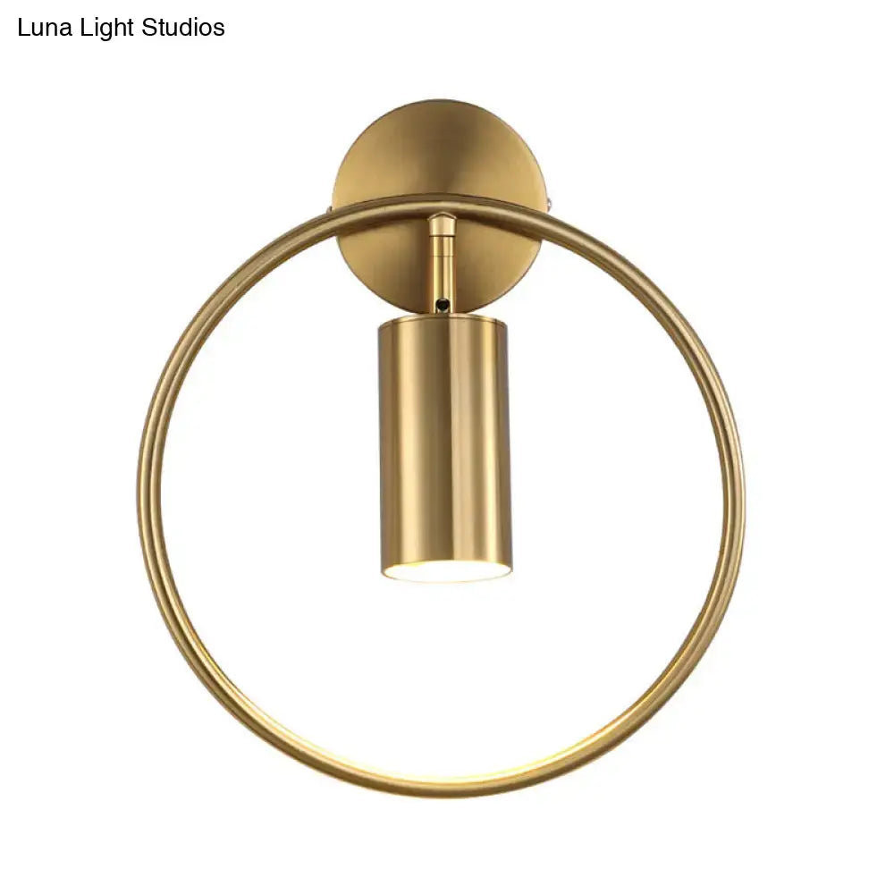 Postmodern gold halo ring wall sconce bedroom 16 inches fixture height