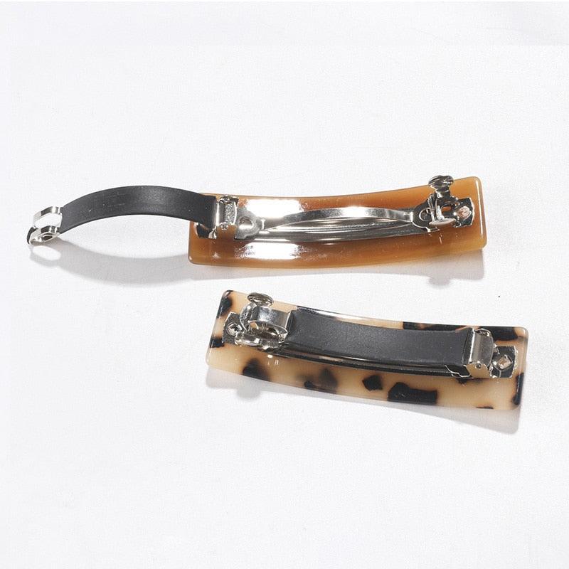 Vintage Acetate Rectangle Hairpins Hair Clips Solid Color Marble Print Side Clips Women Barrettes Hairgrips Gorgeous Hair Accessories For Women