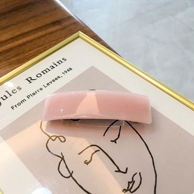 Vintage Acetate Rectangle Hairpins Hair Clips Solid Color Marble Print Side Clips Women Barrettes Hairgrips Gorgeous Hair Accessories For Women