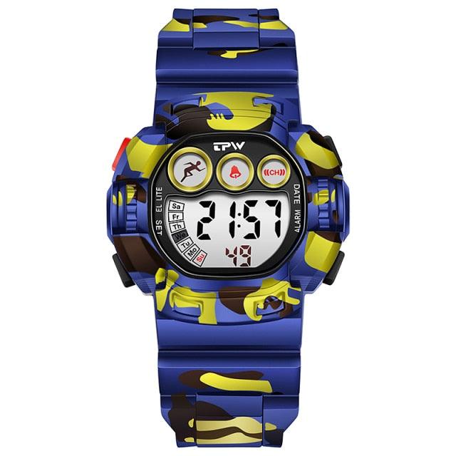 Camouflage Digital Watches Sports Stopwatch Alarm LED Black Light Waterproof Digital Sport Watch For Boys Girls Waterproof Electronic Multi Function Casual Outdoor Watches Colorful LED Luminous Alarm Stopwatch Wristwatch