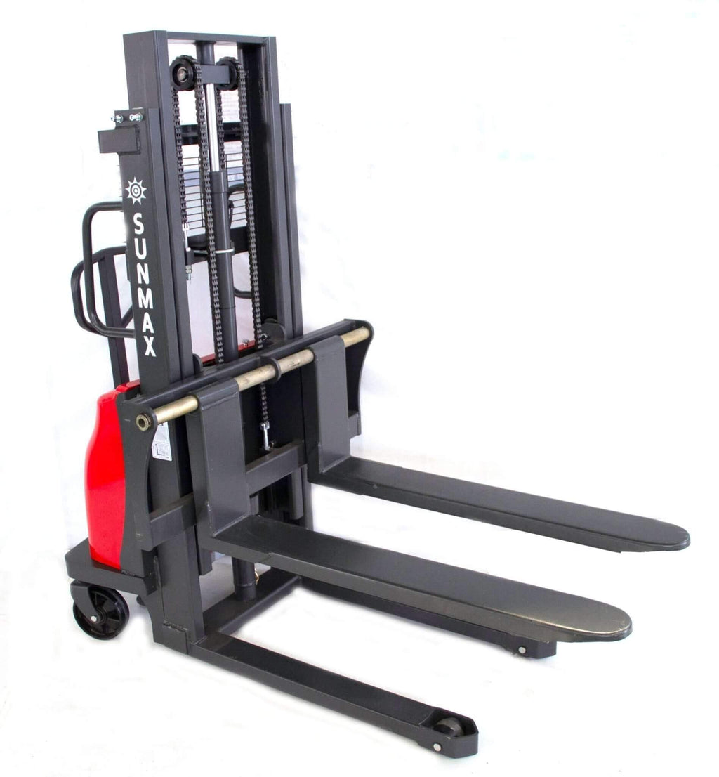PS3300SE-2M Semi-Electric Pallet Stacker, 3300 lbs Capacity, 78" Lifting Height with Fixed Straddle Legs