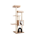 Indoor Cat Tree Tower with Platform Scratching Posts-Beige