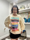 QOS Beige School Books Sweatshirt