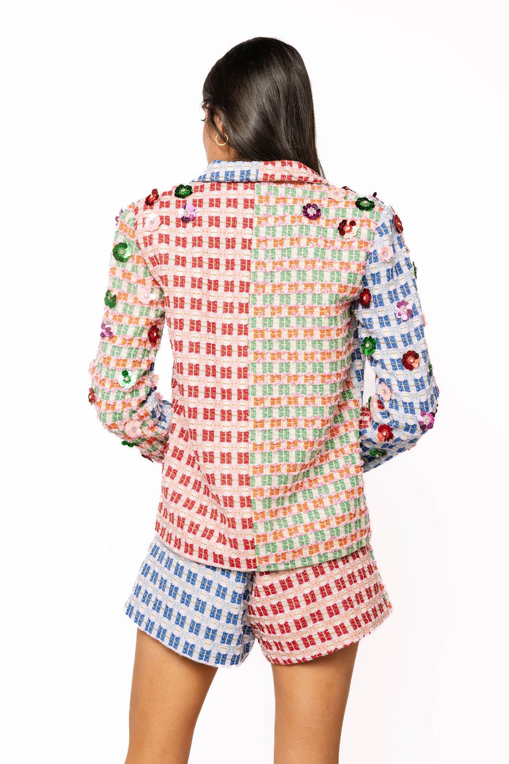 QOS Colorblock Tweed Short