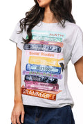 QOS Grey School Books Tee