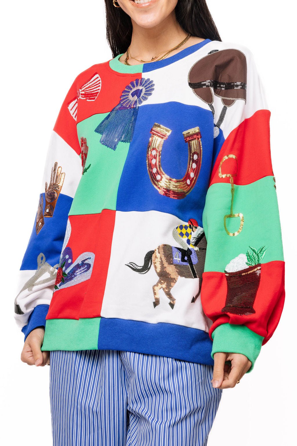 QOS Multi Checkered Kentucky Derby Icon Sweatshirt