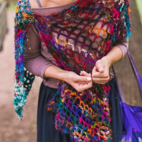 QuadraMesh Crochet Shawl Easy Pattern