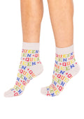 Queen of Sparkles Grey Rainbow Rhinestone Queen Socks
