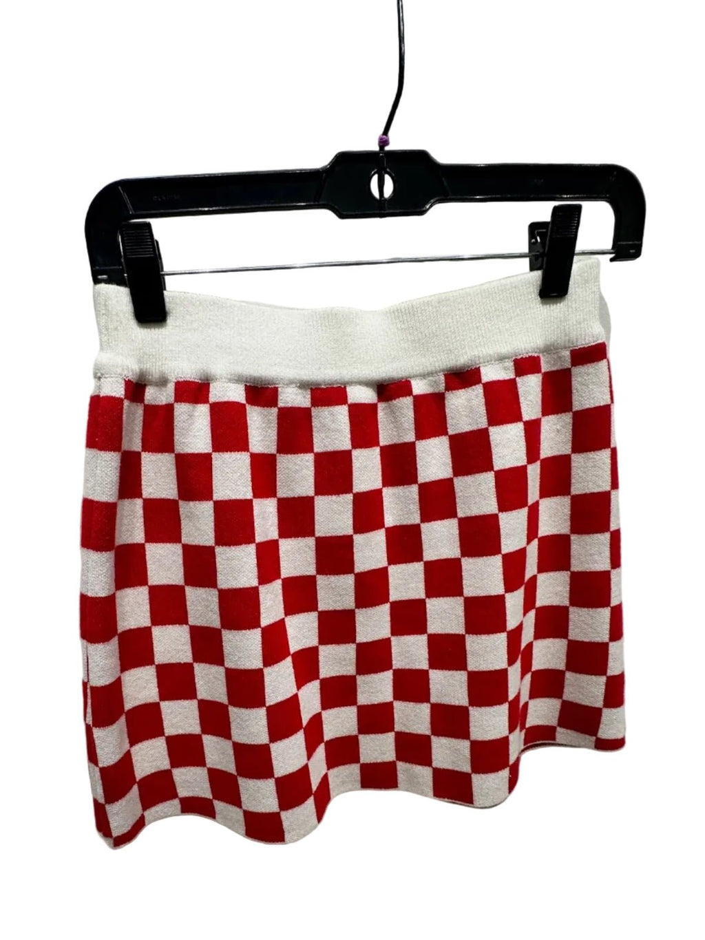Queen of Sparkles White & Red Checkered Skirt