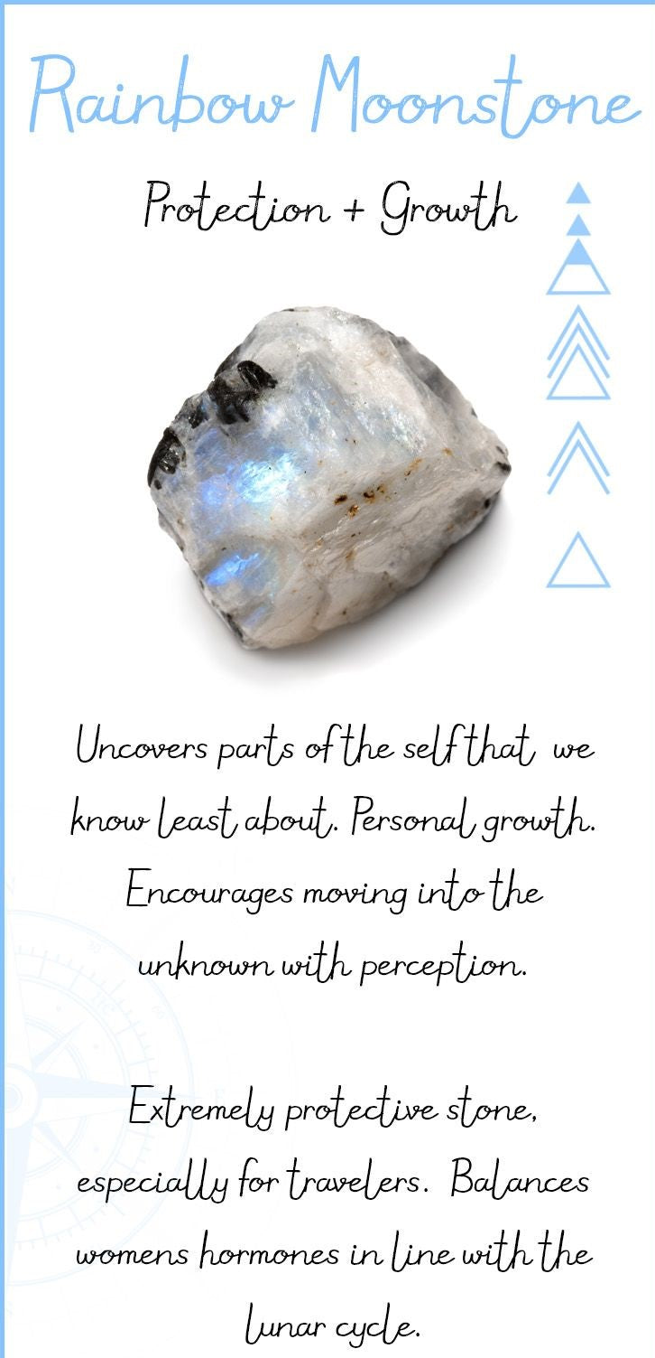 Blue Flash Labradorite Rainbow Moonstone Stretch Bracelet