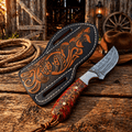 Rancher Belt Knife – 3.75" Damascus Steel Pinecone Handle