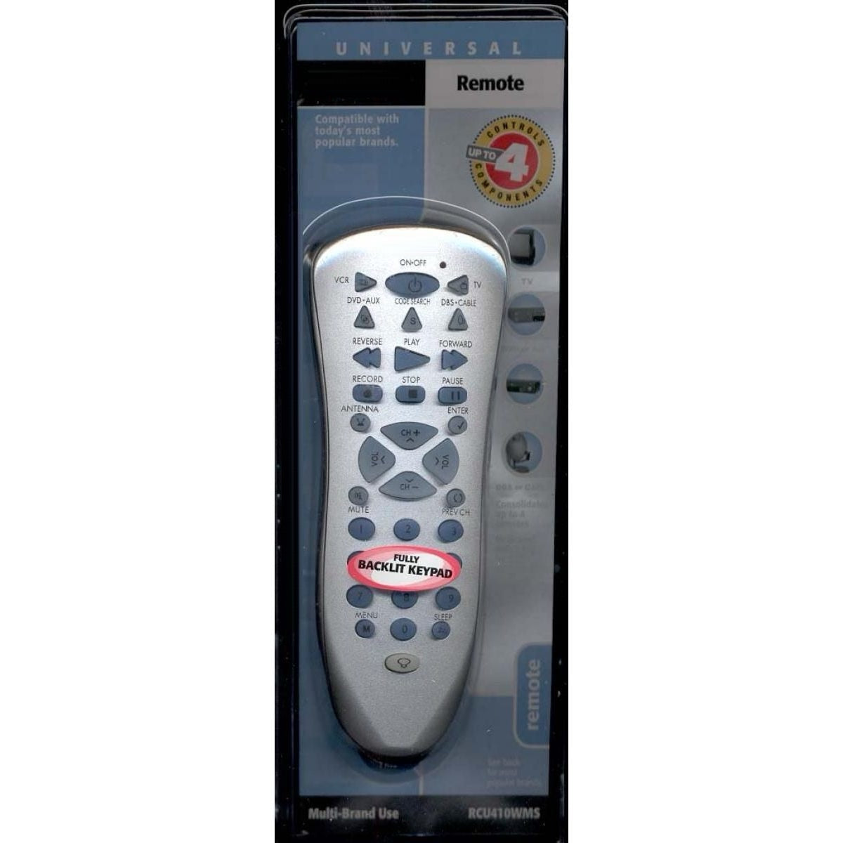 Substitute for RCA RCU410WMS 4-Device Universal Remote Control [RRU401]