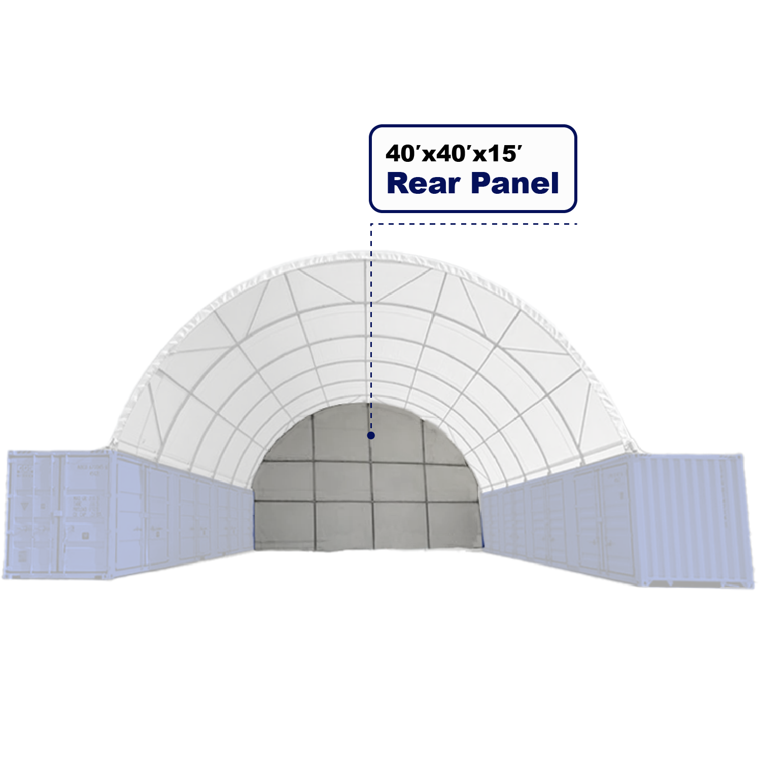 Back Wall for Container Canopy Shelter 40'x40'x15'
