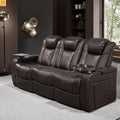 Recliner Top-Grain Leather Coffee RGB LED 34-Color USB-C