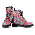 Flamingo Flock Leather Boots