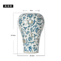 Retro chinese blue & white porcelain ceramic vase set living room