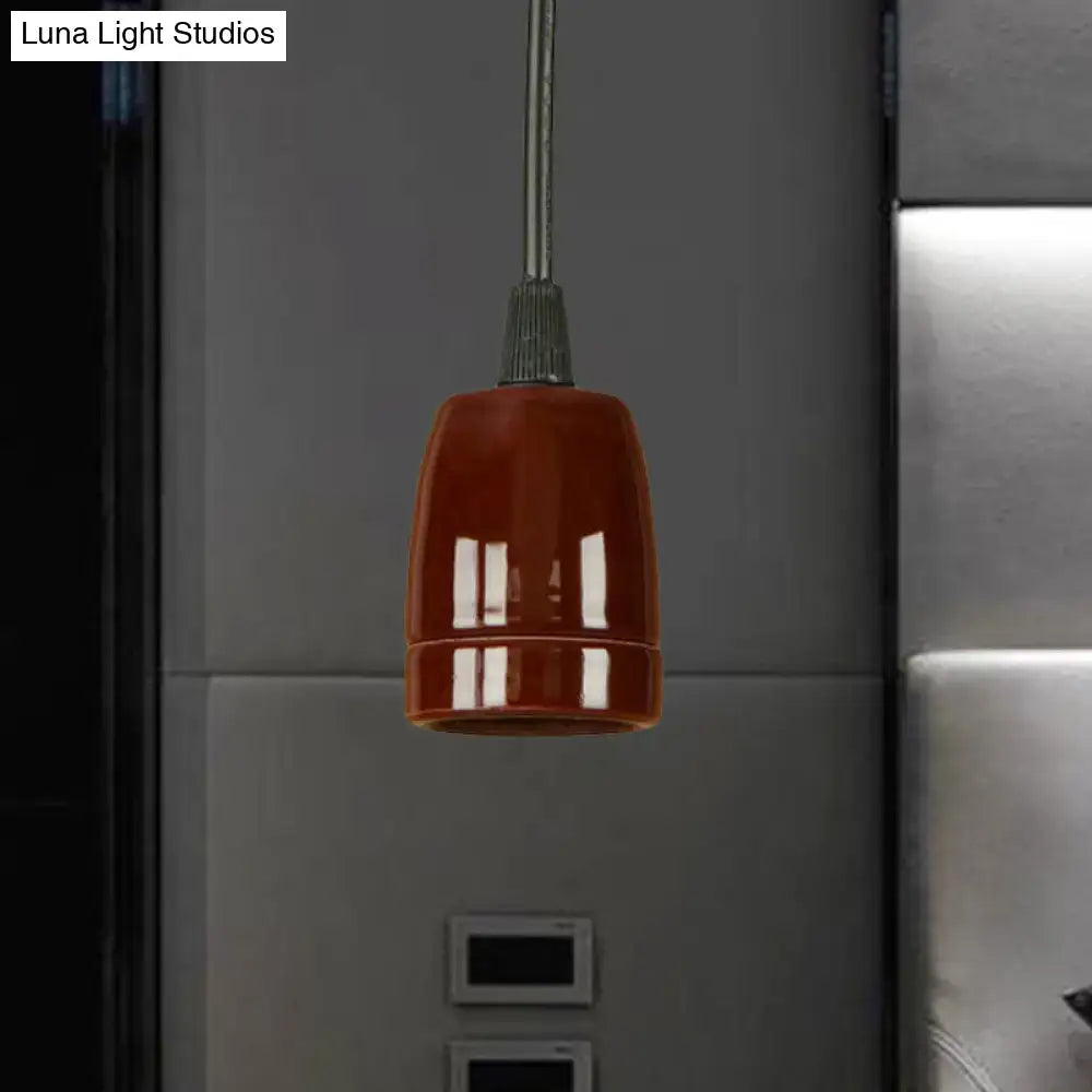 Retro style red ceramic pendant light – kitchen hanging fixture