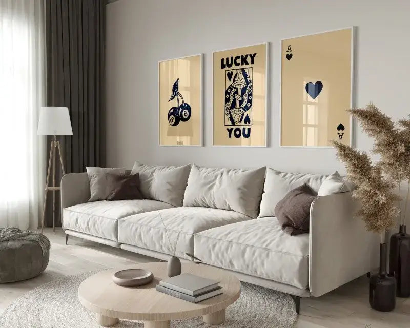 Retro queen theme beige wall art posters bedroom decor