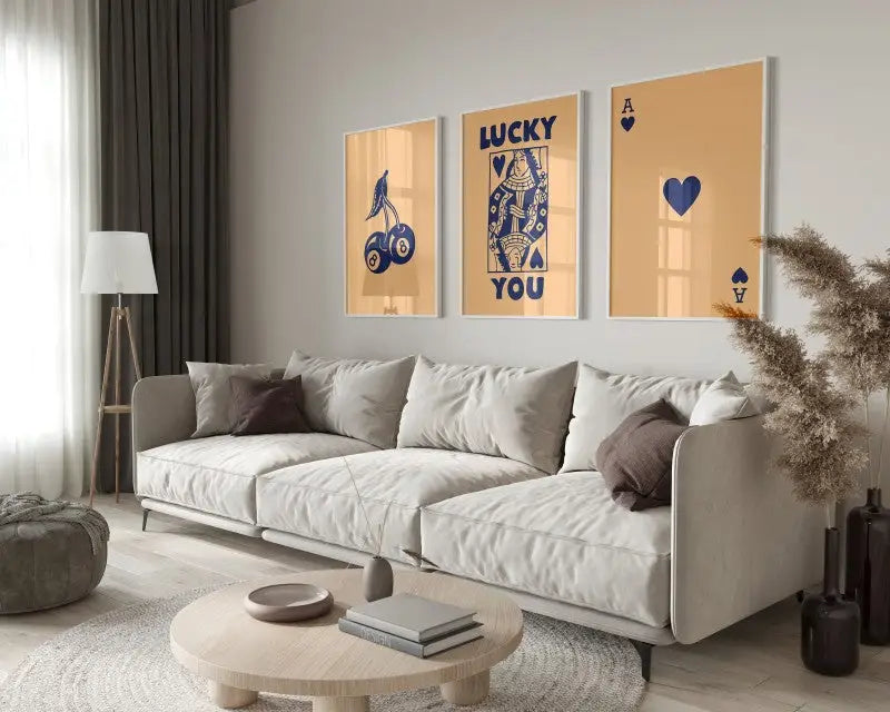 Retro queen theme beige wall art posters bedroom decor