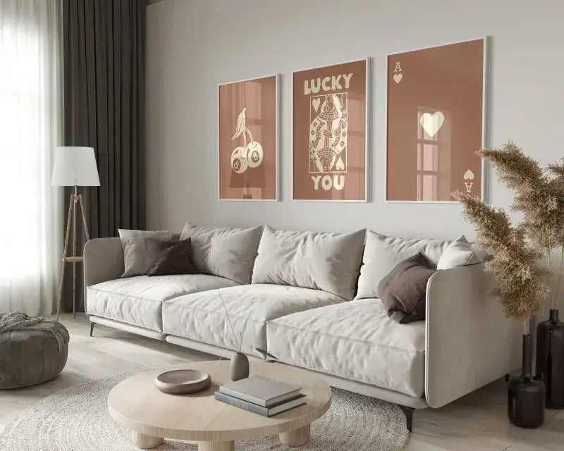 Retro queen theme beige wall art posters bedroom decor