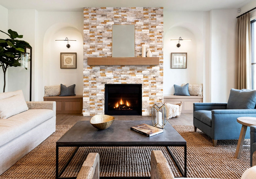 Riverrock Ledger 3D Natural Stone Wall Tile 6x24 - Split Face