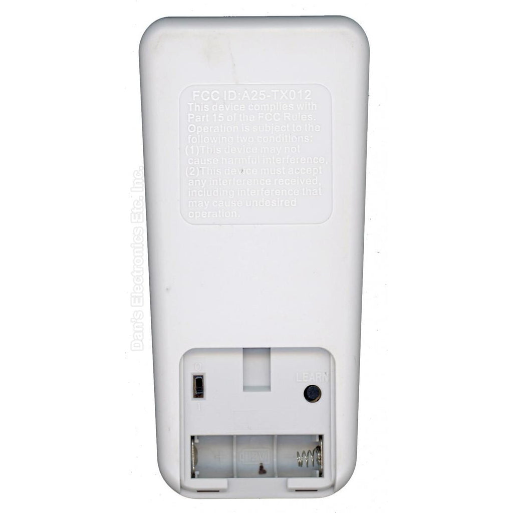 Substitute for Harbor Breeze A25-TX025 Ceiling Fan Remote Control [RRTX012]