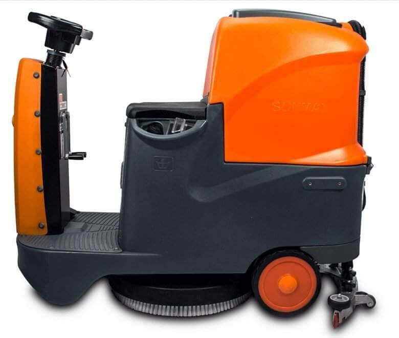 RT70 Ride-On Floor Scrubber, 22" Cleaning Path, 48,000 sq ft/hr, 18.5 gal Tanks – For Warehouses & Retail Stores