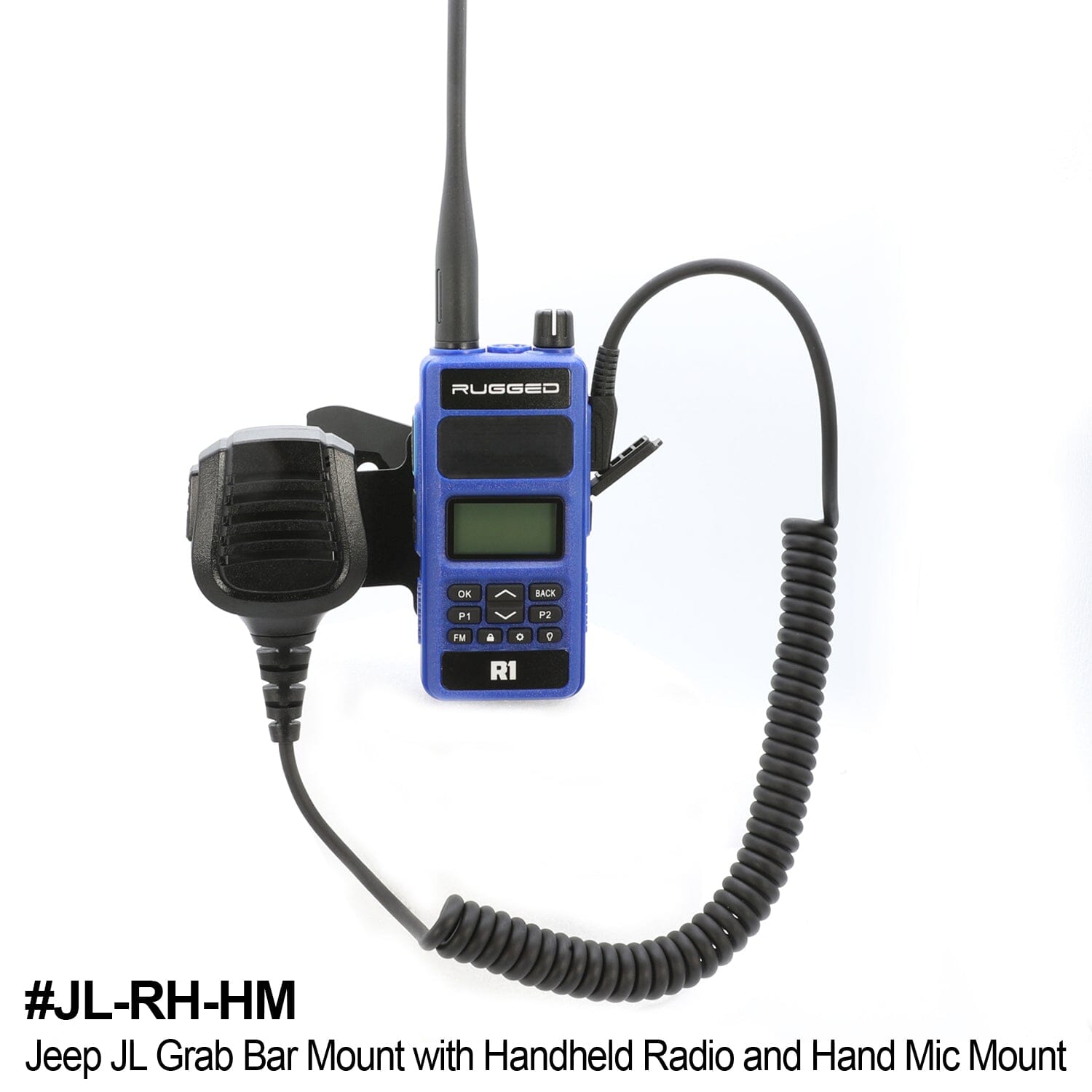 Handheld Radio Grab Bar Mount for Jeep Wrangler JK JKU JL and Gladiator JT - JL/JT - Radio-Only Mount