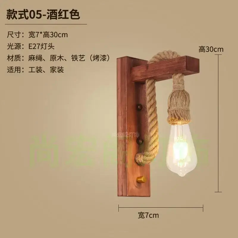 Rustic bamboo wicker wall lamp – bedroom rattan sconce