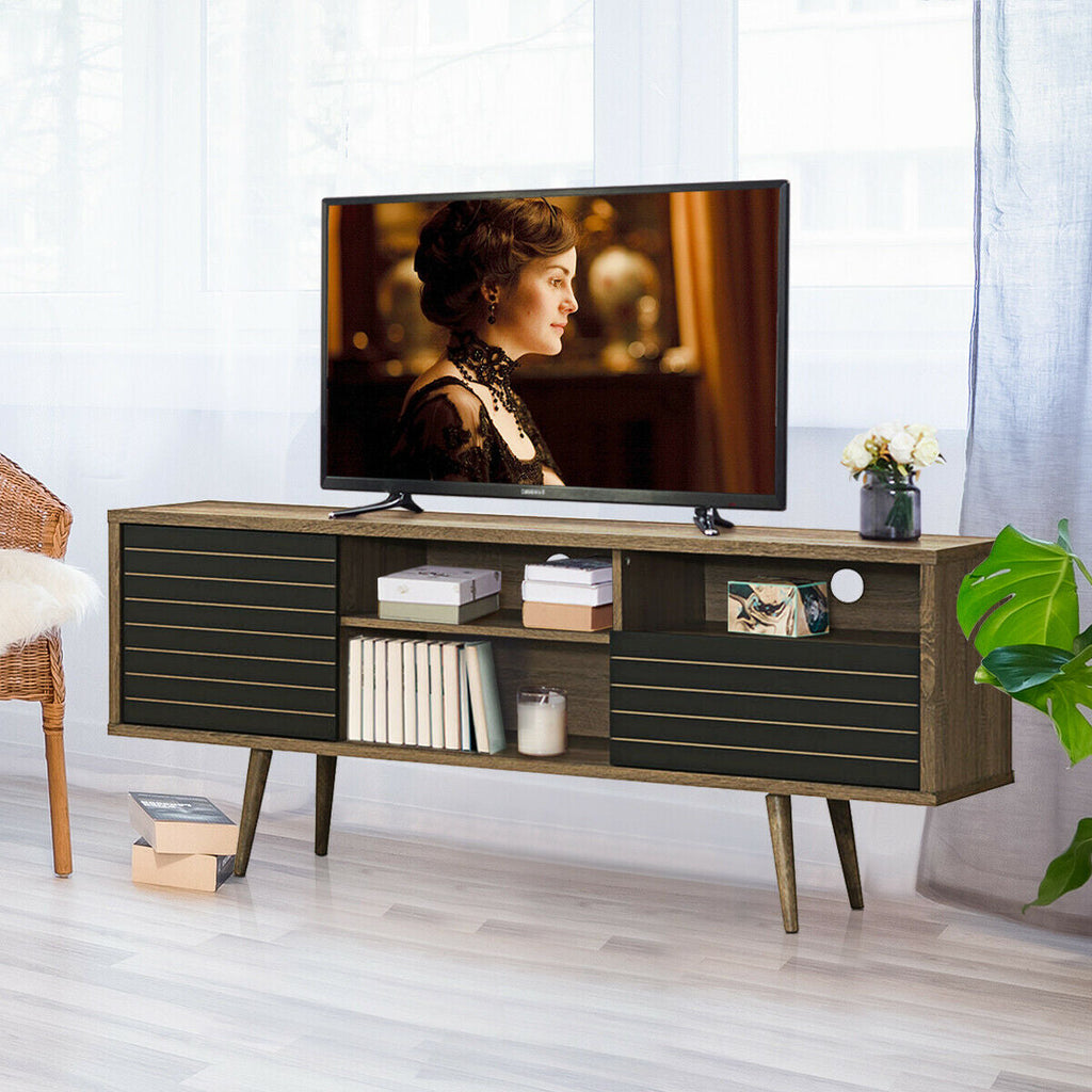 Mid-Century Modern TV Stand for TVs up to 65 Inch with Storage Shelves