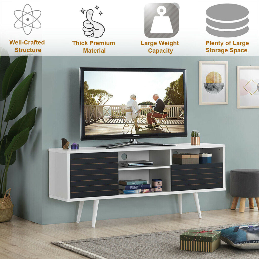 Mid-Century Modern TV Stand for TVs up to 65 Inch with Storage Shelves