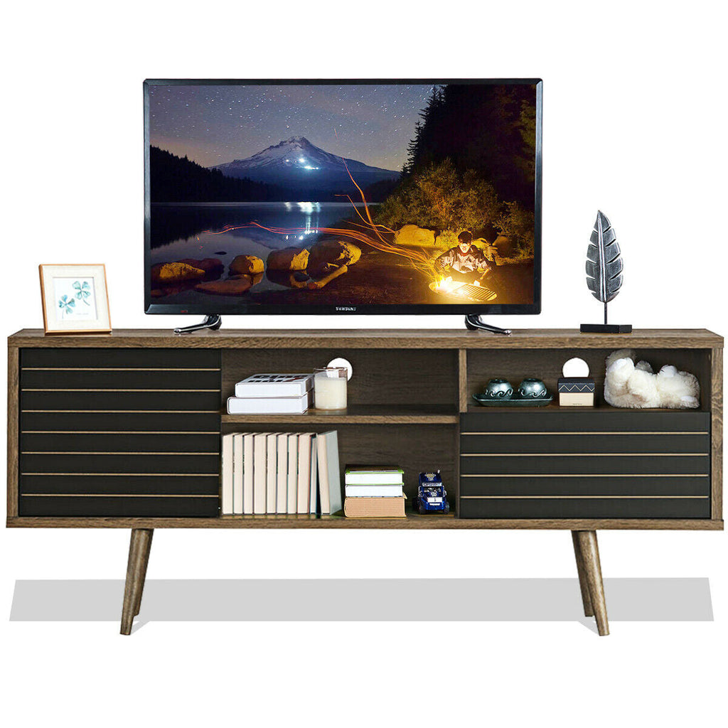Mid-Century Modern TV Stand for TVs up to 65 Inch with Storage Shelves
