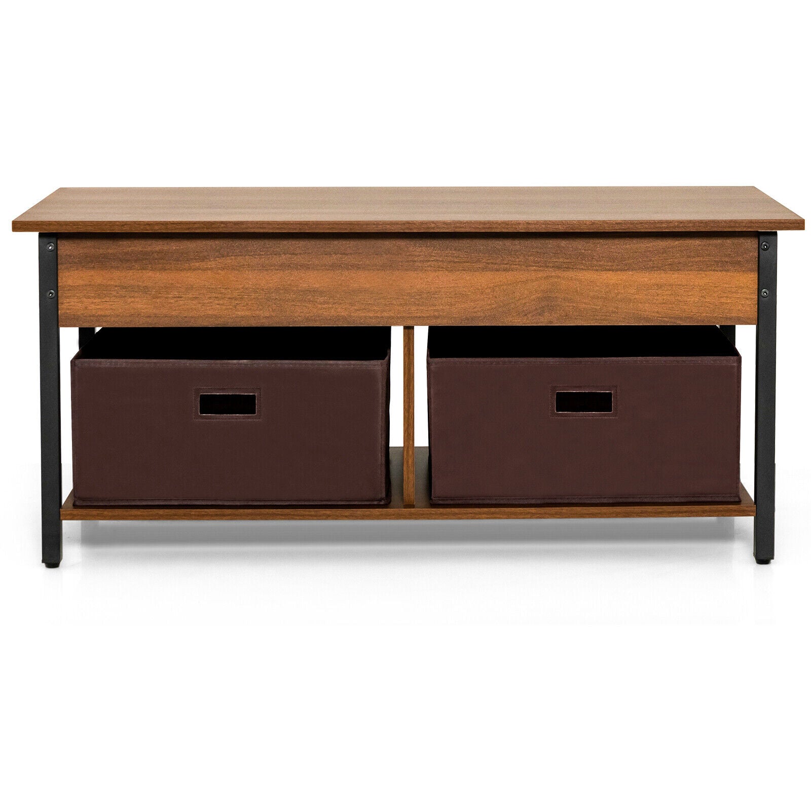 Lift Top Coffee Table Central Table with Drawers and Hidden Compartment for Living Room