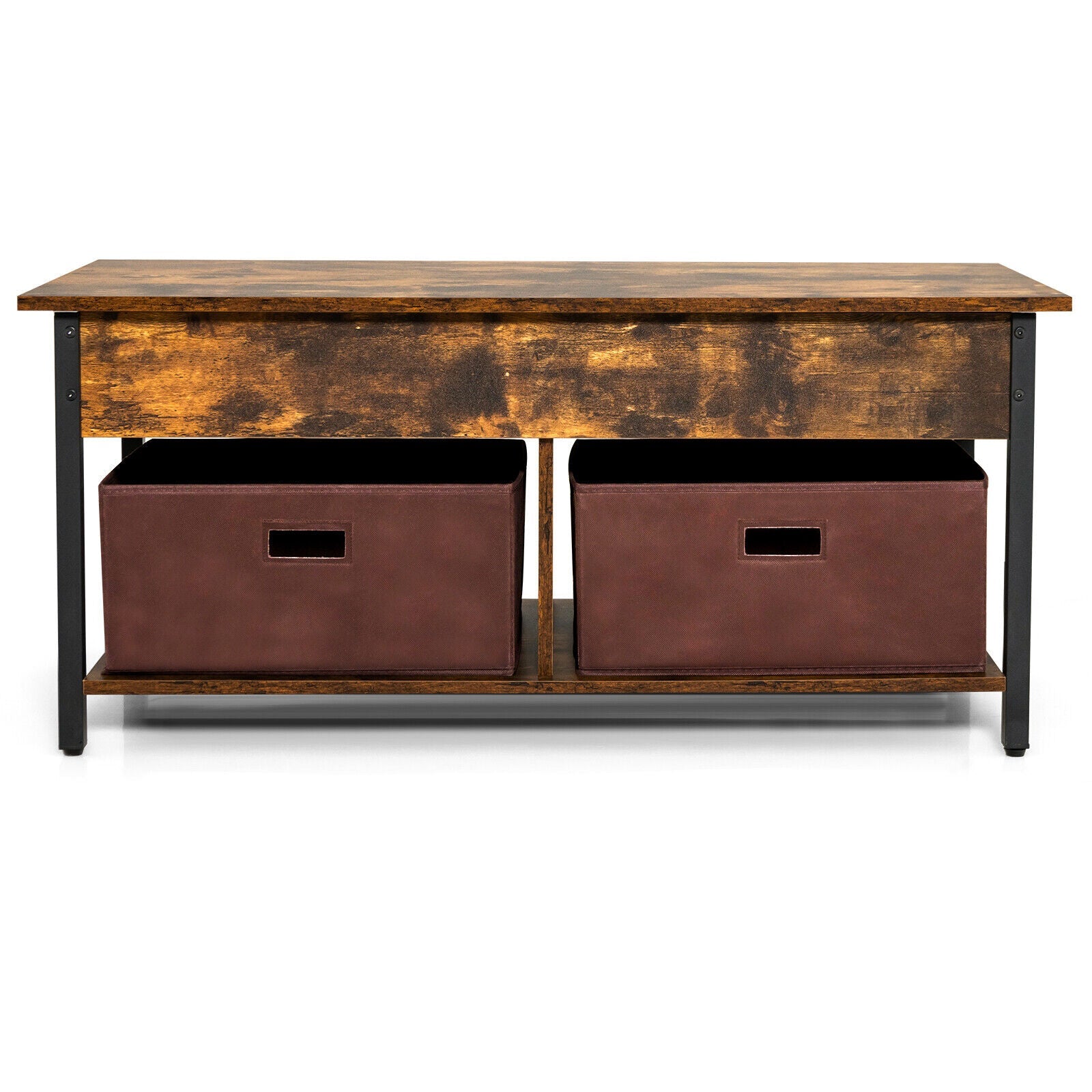 Lift Top Coffee Table Central Table with Drawers and Hidden Compartment for Living Room