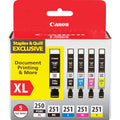 New, Pre-Owned - Canon PGI 250 XL251 Black & Color Ink Cartridge ( 5 Pack)
