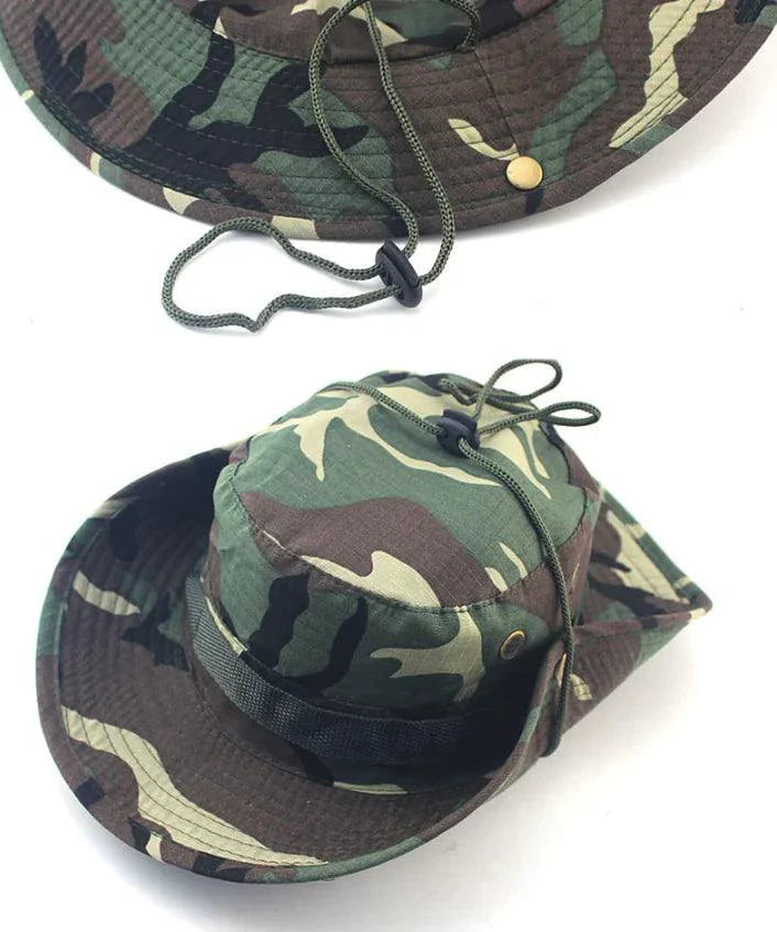 Safari Camo Sun Hat: Mesh Boonie for Outdoors