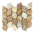 Scabos Travertine Leaf Design Mosaic Tile - Mesh Backed 12x12