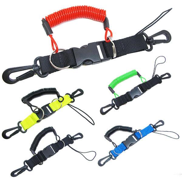 Scuba Choice Dive Snappy Coil Lanyard and Quick Release Buckle, 1.8m